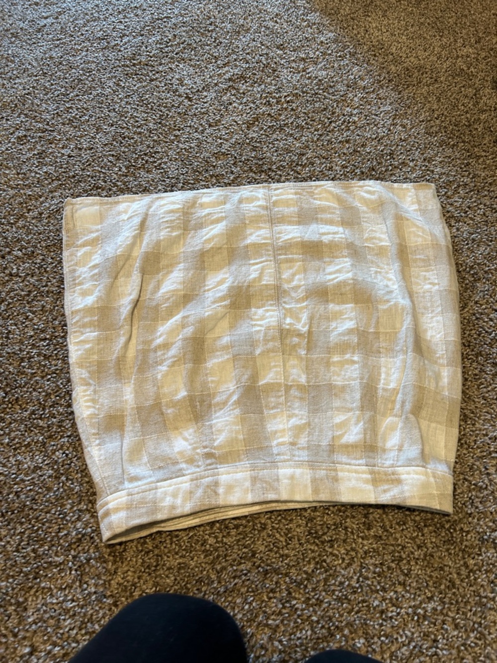 Madewell Button-Front Cream Plaid Wrap Skirt - Picture 3 of 3